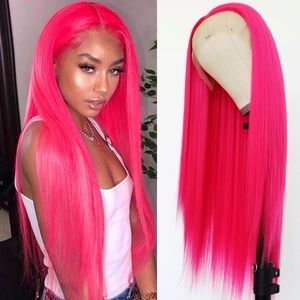 - - ✨24” HOT PINK STRAIGHT LACE FRONT WIG *NWT*